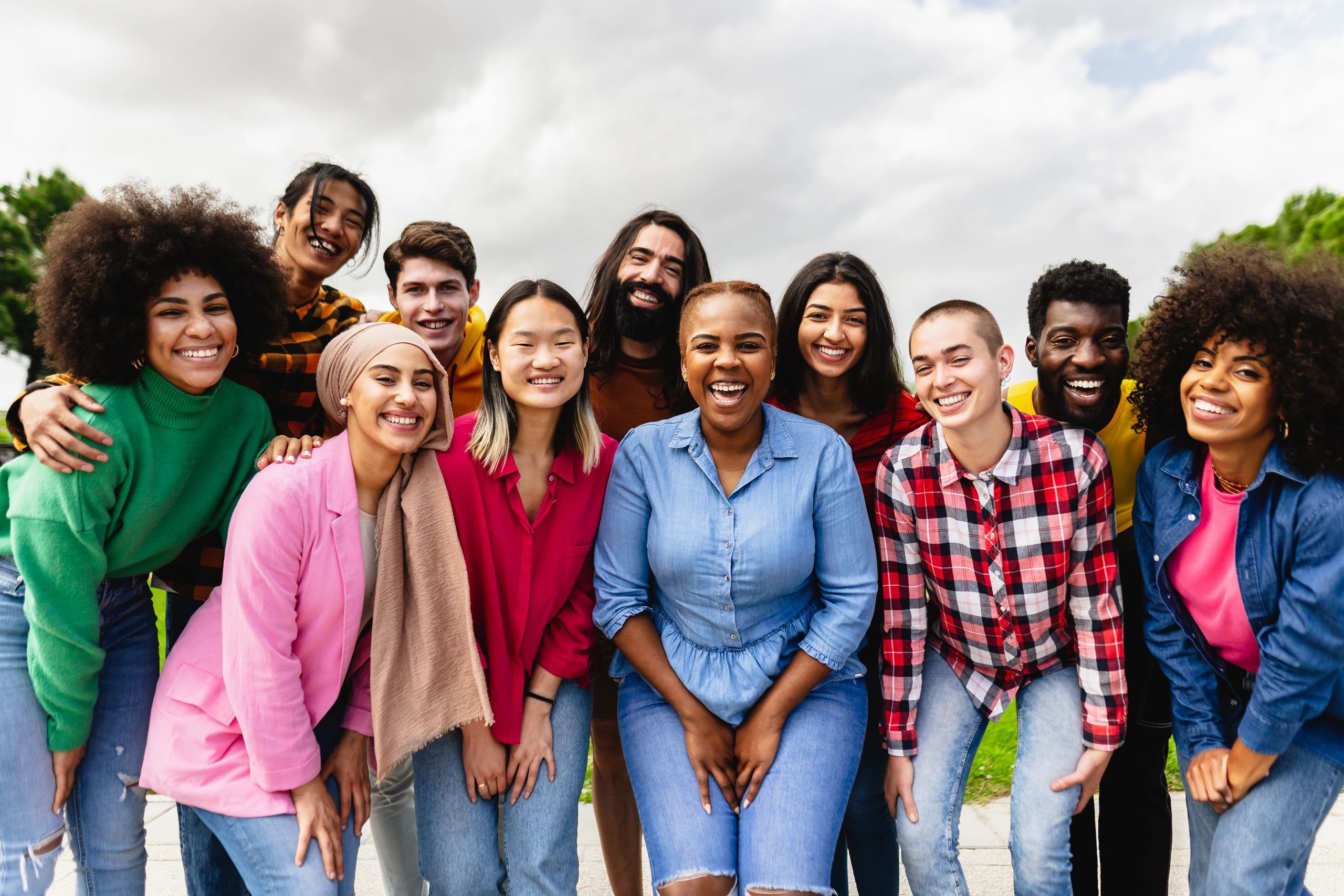 diverse youth empowerment, smiling teens, career development, nonprofit, modern, bright