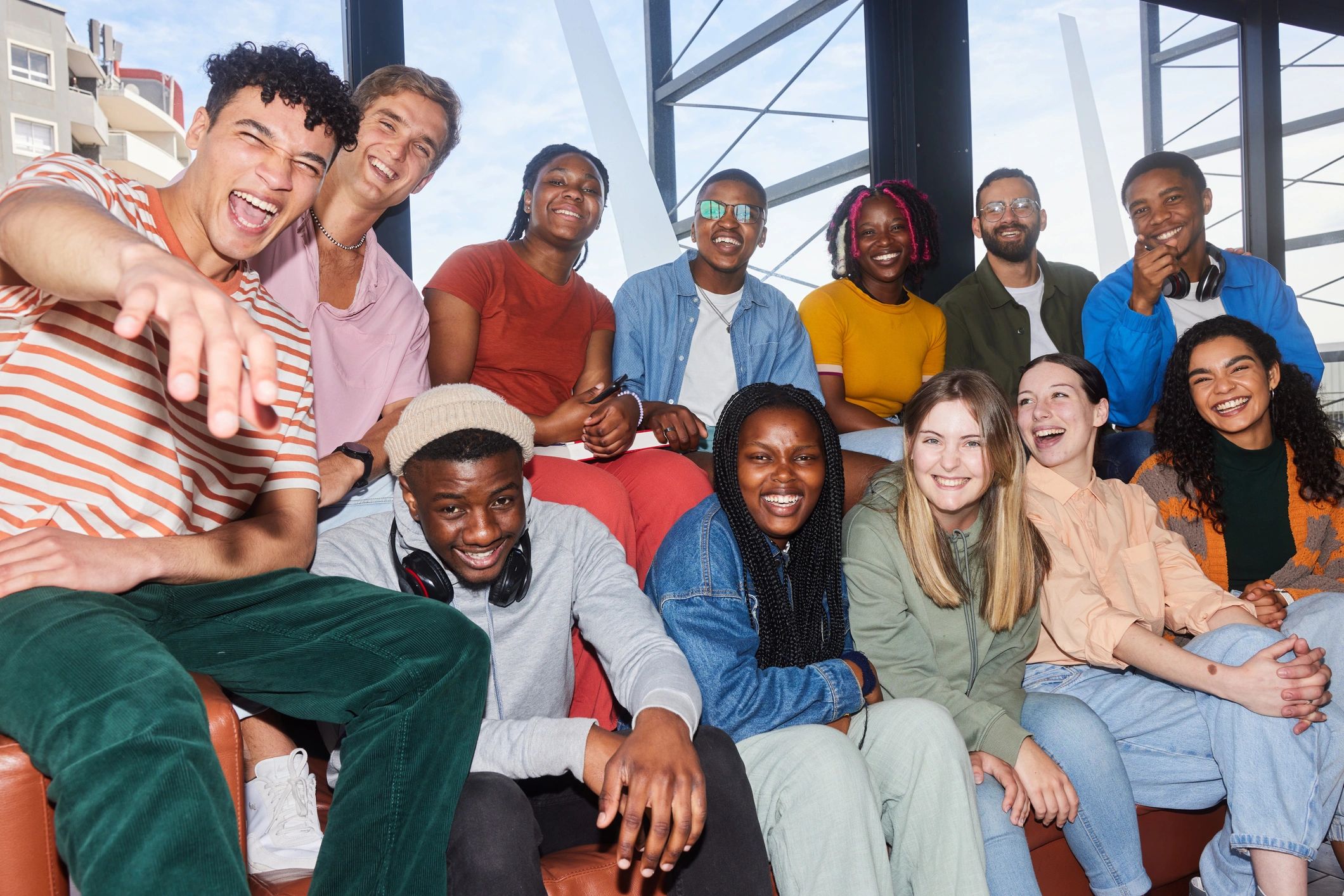 diverse youth empowerment, smiling teens, career development, nonprofit, modern, bright